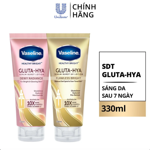 Dưỡng Thể Trắng Da Vaseline Healthy Bright Gluta-Hya Serum Burst Lotion 330ml